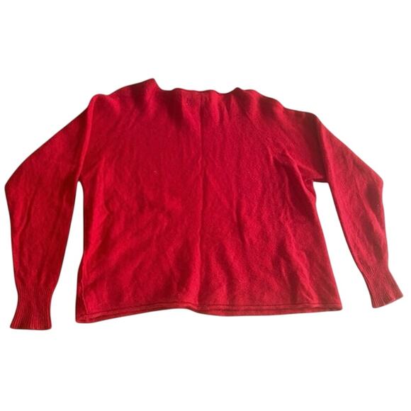 BIANCO & BLU Italy Cashmere And Silk Blend Ottoman Sweater Red EUC Size Small - Picture 2 of 8